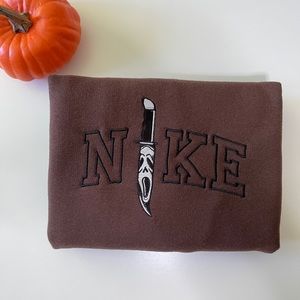 Ghost face Embroidered sweatshirt, crewneck